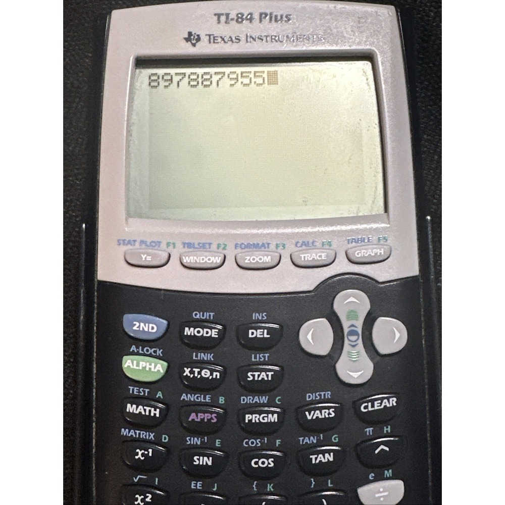 Texas Instruments TI-84 Plus Graphing Calculator Black With Cover Works + Case